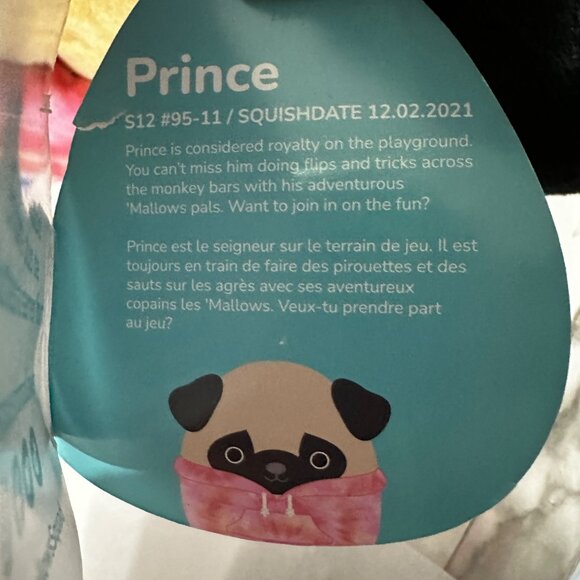 Original Squishmallows 2021 Prince with tags 12” brown plush with pink hoodie - Picture 4 of 9